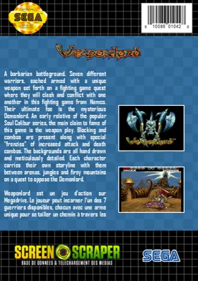 WeaponLord (USA) box cover back